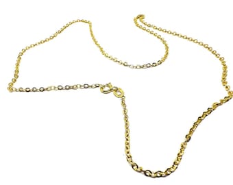 Cadena plana de eslabones de oro amarillo macizo de 18 quilates (750/1000).