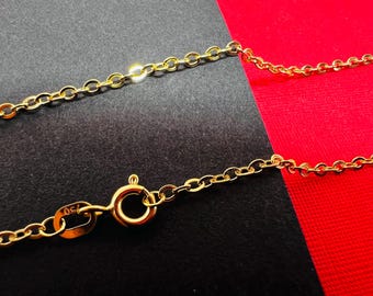 18k solid yellow gold curb chain (750%)