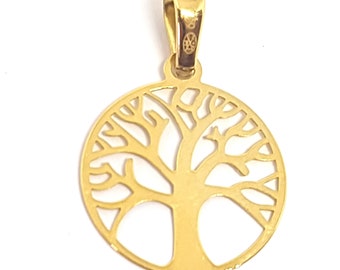 Colgante de árbol de la vida en oro amarillo macizo de 18 k (750 %)