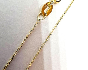 42cm 0.70mm solid 18k yellow gold curb chain (750%)