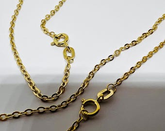 18k solid yellow gold curb chain (750% purity) 45 cm 2 mm