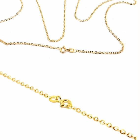 18k 750% Solid Yellow Gold Chain 45 Cm 2 Mm - Etsy