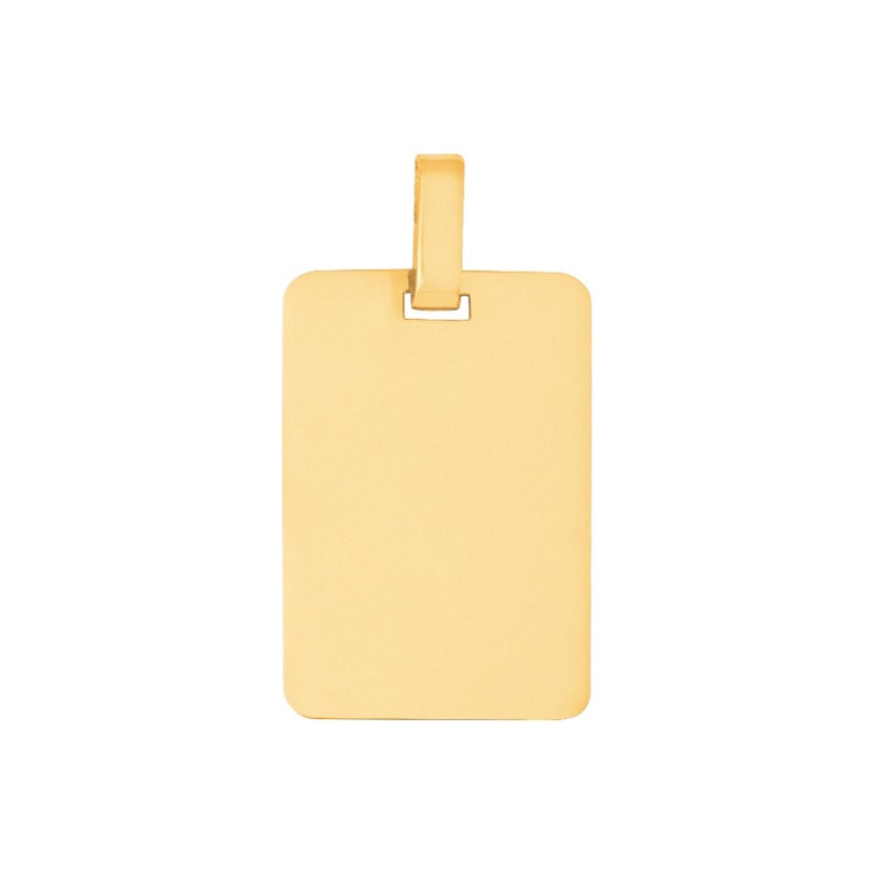 Rectangle Solid Gold pendant 18k 750/% with gift box