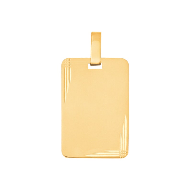 Rectangle Solid Gold pendant 18k 750/% with gift box