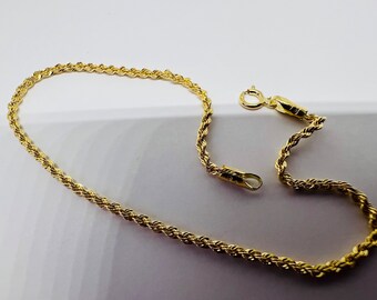 Bracelet corde Or jaune Massif 18k 750%