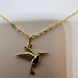 Kolibrie hanger massief 18k geel goud 750%