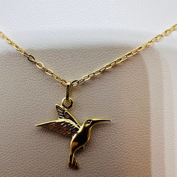 Pendentif Colibri Or jaune massif 18k  750%