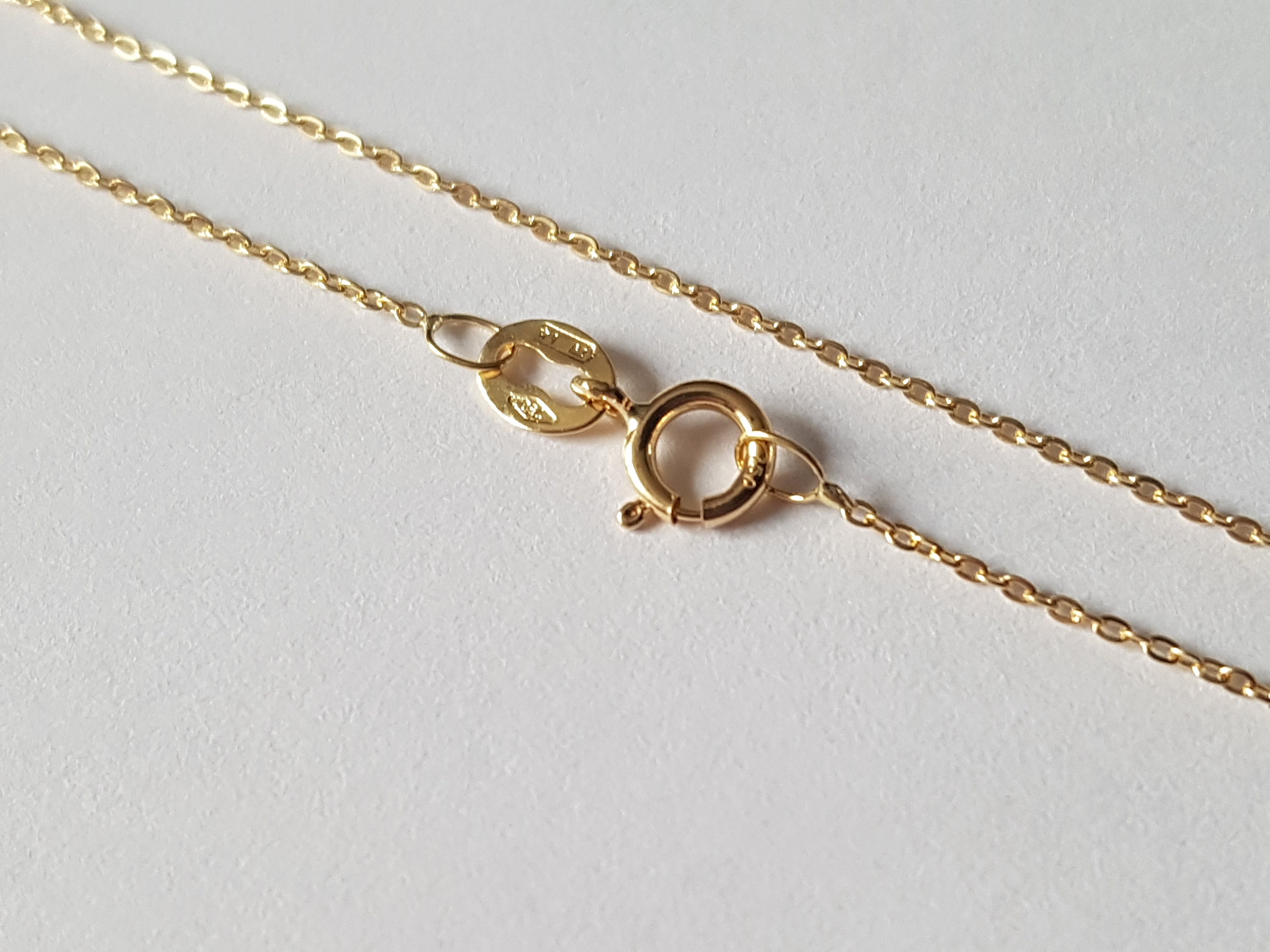 Solid Yellow Gold Chain 18k 750% 45 Cm 0.8 Mm - Etsy