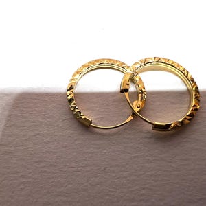 11 mm Hoop Earrings Solid 18k Yellow Gold 750%