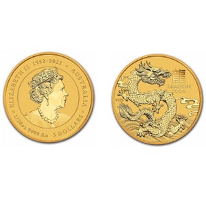 Pièce or pur 24K Australie Reine Elizabeth II