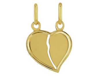 Pendentif Cœur sécable Or jaune massif 18k OR 750% certifié