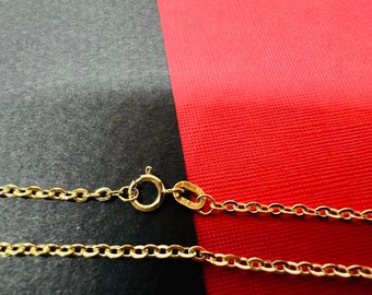18k 750% solid yellow gold chain, 50 cm, 2 mm