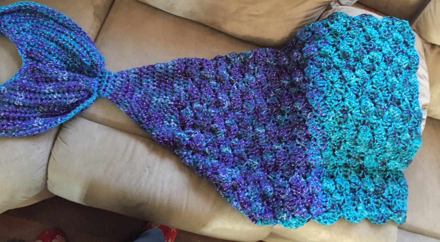 Mermaid tail blanket crochet