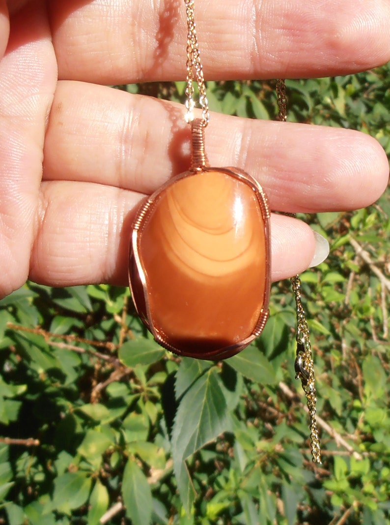 Wire Wrapped Bruneau Agate From Idaho