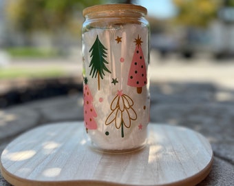 Cute Christmas Tree Glass Cup