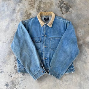 RARE Vintage RRL Polo Ralph Lauren Denim Usa Type 2 Jacket Trucker Jacket/Double RL Denim Bluewash Xlarge Size/Vintage Denim Jacket