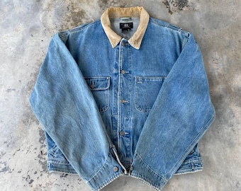 RARE Vintage RRL Polo Ralph Lauren Denim Usa Type 2 Jacket Trucker Jacket/Double RL Denim Bluewash Xlarge Size/Vintage Denim Jacket