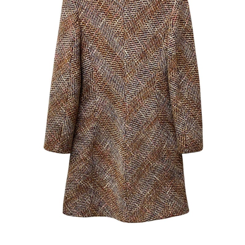 SPORTMAX MAX MARA Tweed Wool Lana Knitted Women Long Coat Made In Italy Size 36 image 8