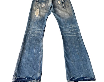 Vintage ARCHIVE Midas Japan Gimmick Mud-wash Distressed Flare