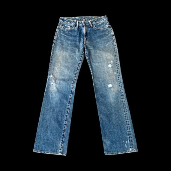 VINTAGE 00S 45RPM KAPITAL Distressed Denim Straight Leg Waist 28