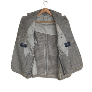 Vintage Burberrys japan wool linen burberrys checkered coat M size made in Japan