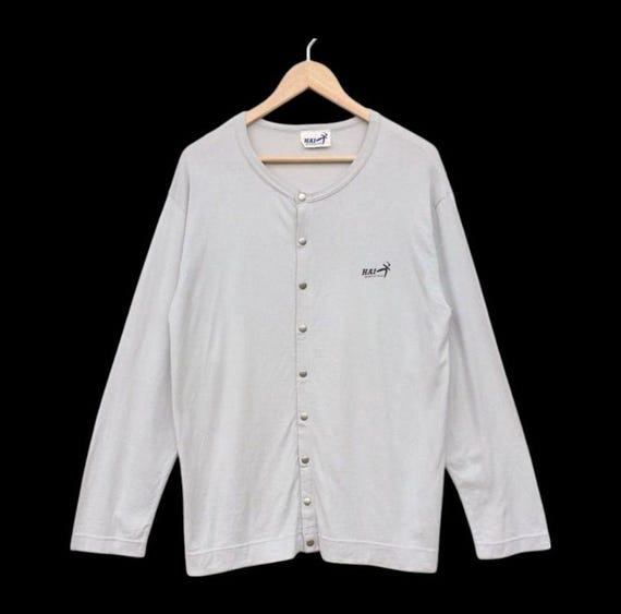 Issey Miyake, Vintage HAI Sporting Gear Issey Miyake MINIMALIST Avant Garde Snap Button Cardigan Lightweight Sweater Long Sleeve Medium/Japanese Designer