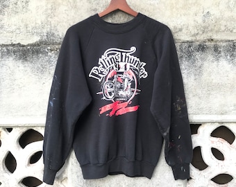 Vintage 1994 Harley Davidson Rolling Thunder Pullover mit Rundhalsausschnitt