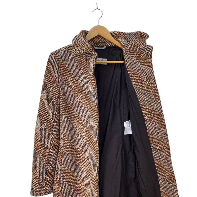 SPORTMAX MAX MARA Tweed Wool Lana Knitted Women Long Coat Made In Italy Size 36 image 13