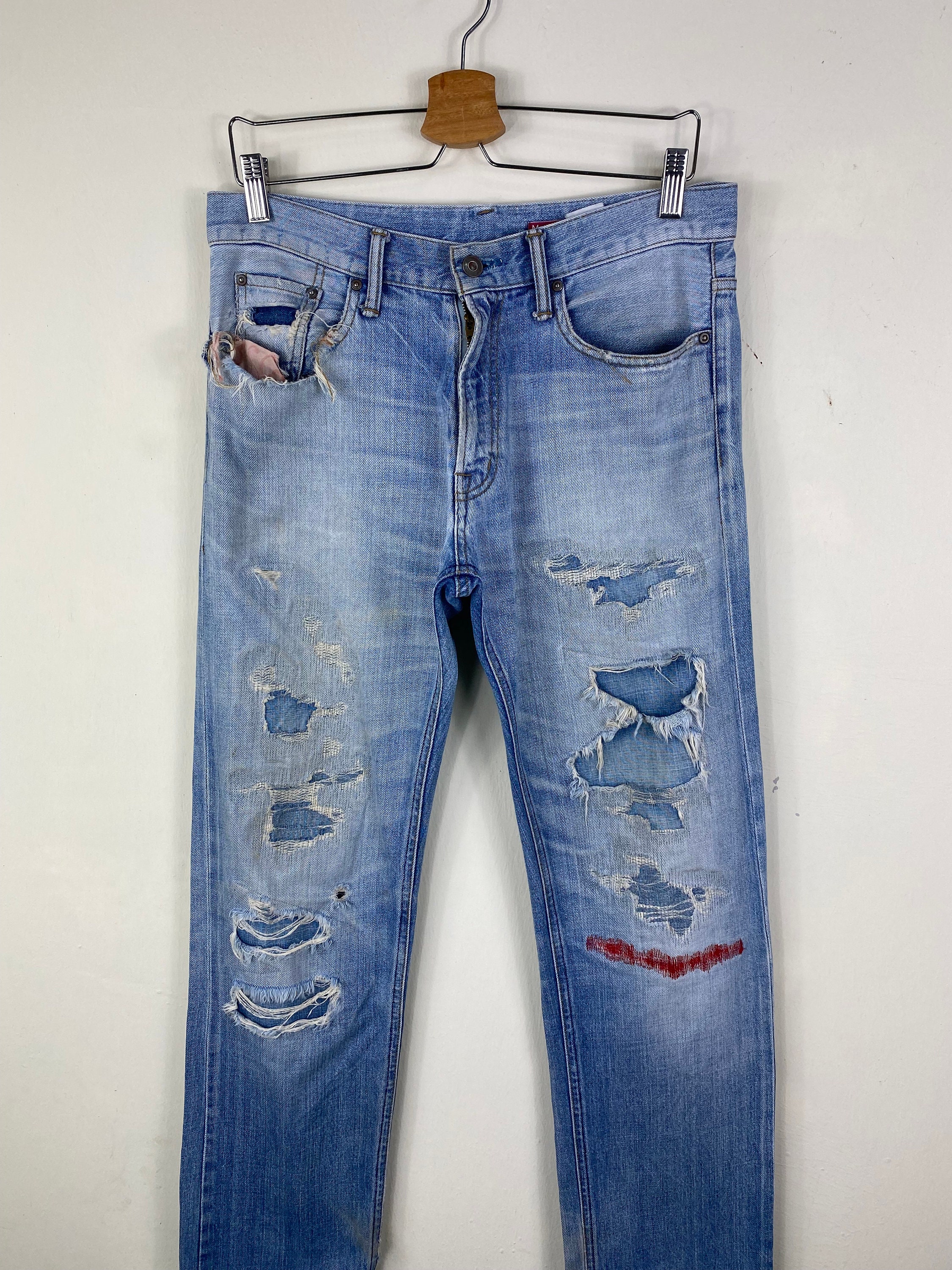Size 34x33 Semantic Design Japan Splatter Bleach Paint Jeans