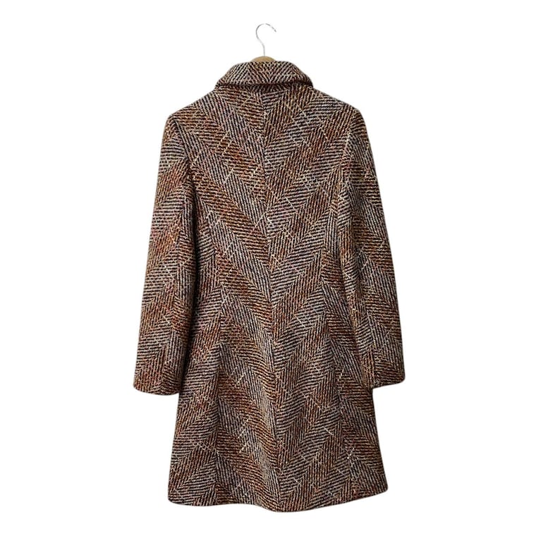 SPORTMAX MAX MARA Tweed Wool Lana Knitted Women Long Coat Made In Italy Size 36 image 9