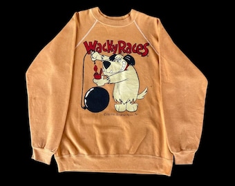 RARO MOLETOM VINTAGE DOS ANOS 90 DA CORRIDA MALUCA (WACKY RACING) DA HANA BARBERA PRODS, GRANDE/UNISSEX