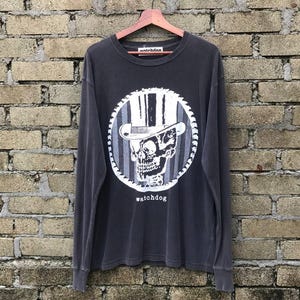 VINTAGE WATCHDOG JAPAN Faded Black Longsleeve shirt/Vintage Rock Shirt/Vintage Grunge Shirt/Rockband/Undercover/Bjork/Bandtees/Vintage movie