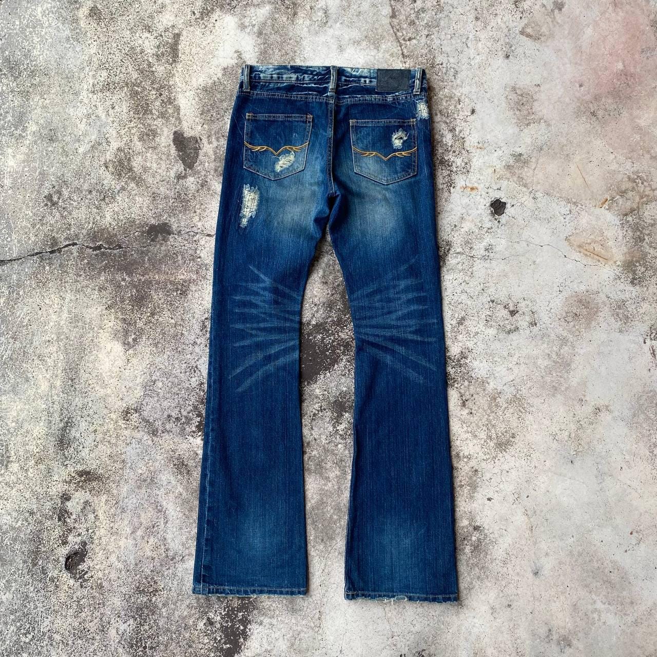 FLARED JEAN GO Star De Fuga Distressed Denim Bootcut Jean W29x32.5 Inch ...