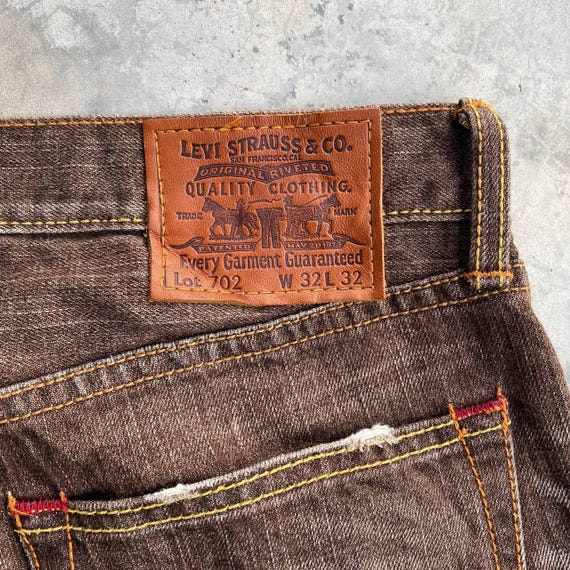 VINTAGE LEVIS Lot 702 Japan Dark BROWNISH Faded Wash Herringbone 