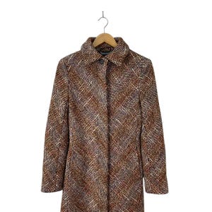 SPORTMAX MAX MARA Tweed Wool Lana Knitted Women Long Coat Made In Italy Size 36 image 2