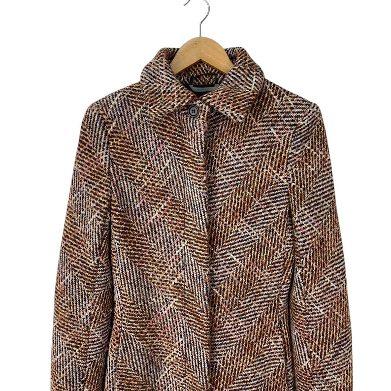 SPORTMAX MAX MARA Tweed Wool Lana Knitted Women Long Coat Made In Italy Size 36 image 4