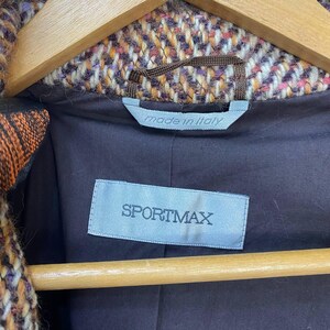 SPORTMAX MAX MARA Tweed Wool Lana Knitted Women Long Coat Made In Italy Size 36 image 16