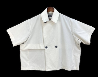 Rare United Tokyo Asymmetrical Spider Baggy Short Sleeve Avant Garde Designer Jacket - Minimalist Japanese Issey Miyake Style/Japan Jacket