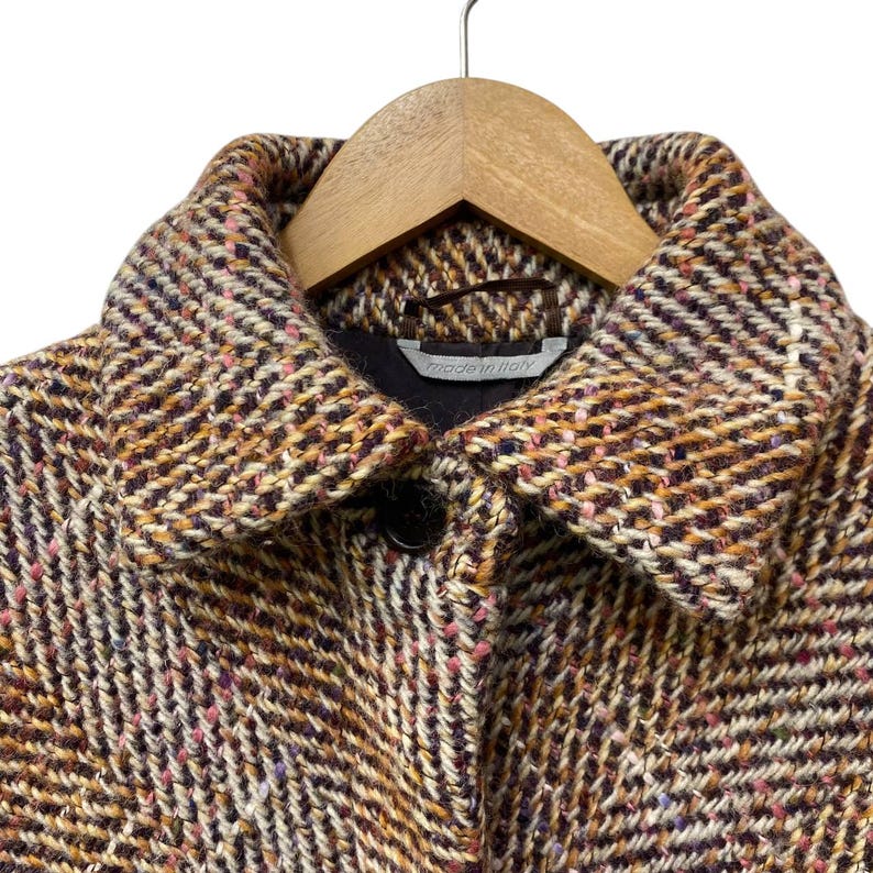 SPORTMAX MAX MARA Tweed Wool Lana Knitted Women Long Coat Made In Italy Size 36 image 6