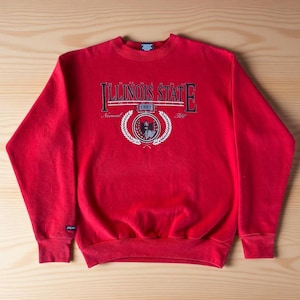 VINTAGE 90S UNIVERSITY SWEATSHIRT Illinois State University Redbirds Crewneck Jumper/Vintage Sweatshirt Pullover/Vintage Men Sweatshirt