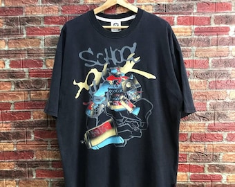 WINTAGE Y2K SOHK School Of Hard Knocks Raptees Baggy Tshirt Hiphop Skategang tees Faded Black XXL/90s Tshirt/rockband/JNCO/Fubu/Eminem