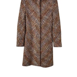 SPORTMAX MAX MARA Tweed Wool Lana Knitted Women Long Coat Made In Italy Size 36 image 3