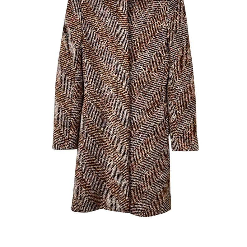 SPORTMAX MAX MARA Tweed Wool Lana Knitted Women Long Coat Made In Italy Size 36 image 3