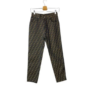 VINTAGE FENDI Zucca FF Fendi Monogram Fendi Pant Fendi Women Pant Waist W26x25 inch/Fendi Pant/Fendi Lady/Fendi Girl/Fendi Women Jean