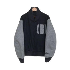 ARCHIVAL BAPE x Goretex Windstopper Bomber Stadium Jacket Single "(B)"Logo Wool Varsity Snap-Button Quilted Lining Size XL-Made in Japan Y2K