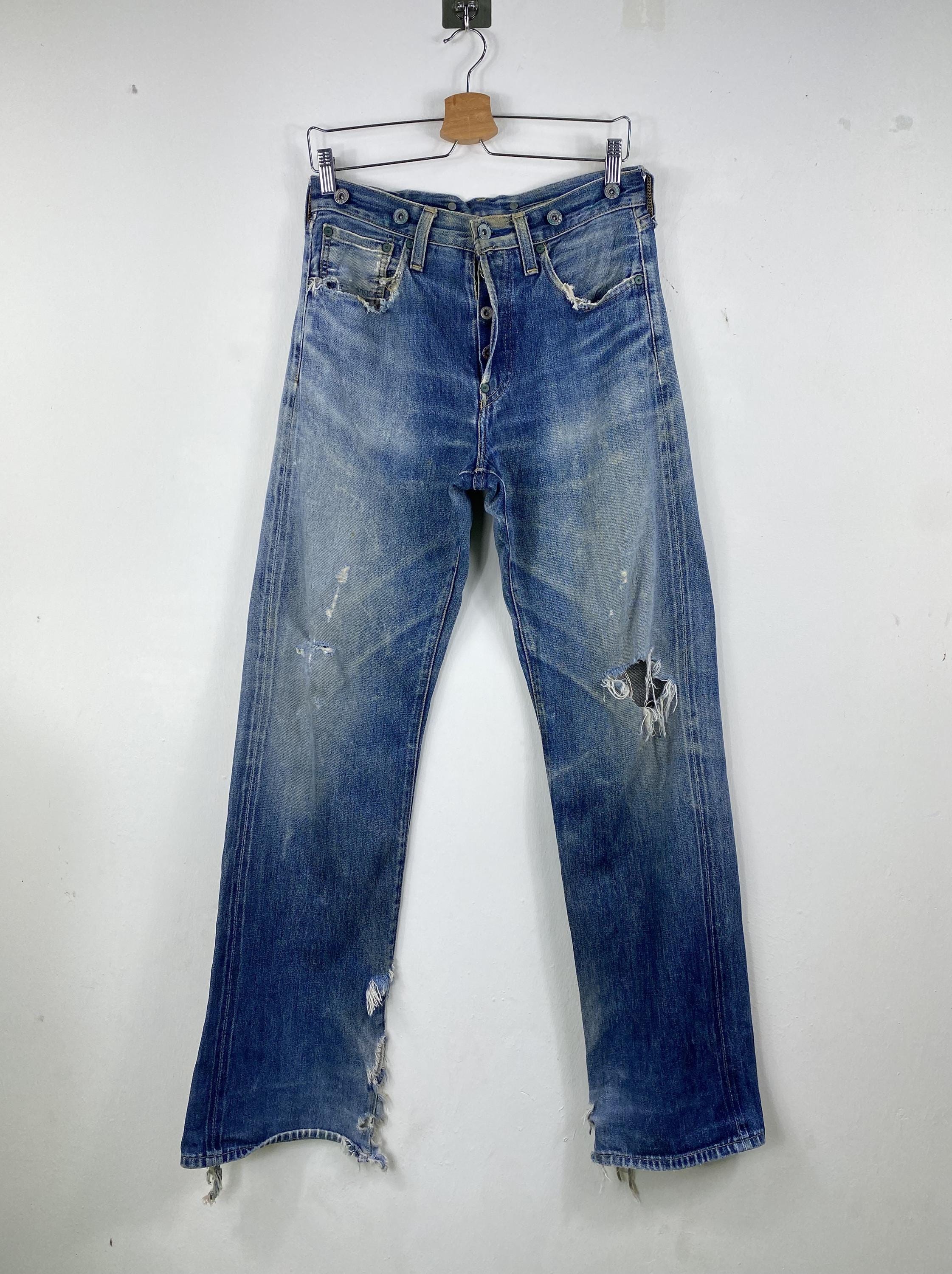 RARE Vintage Levis 501 80s Redline INSANE DISTRESSED Dirty Grunge 