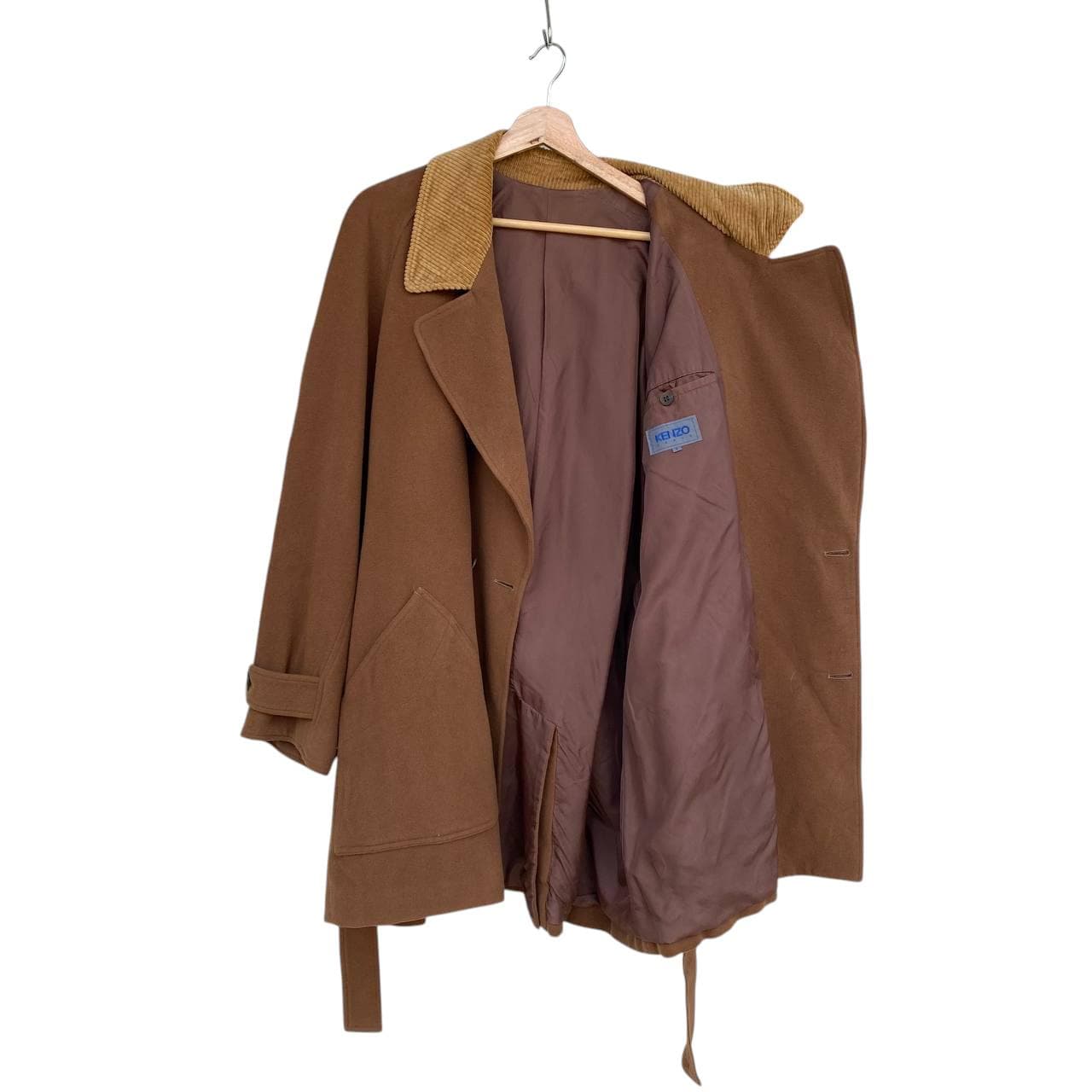 VINTAGE KENZO JAPAN Camel Brown Double Breasted Wool Jacket/japan