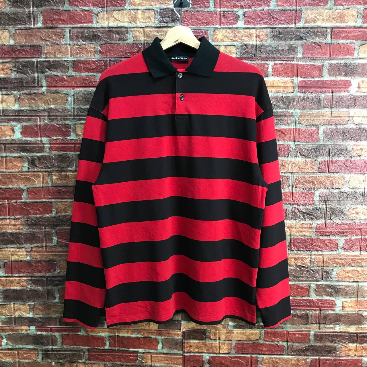 RARE BALENCIAGA STRIPED Rugby Polo Shirt Balenciaga Prisoner