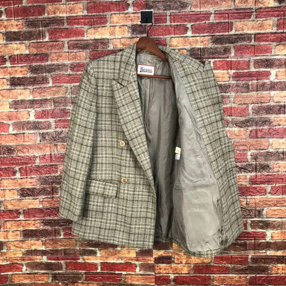 HERNO JACKET CHECKERED Double Breasted Herno Coat… - image 3