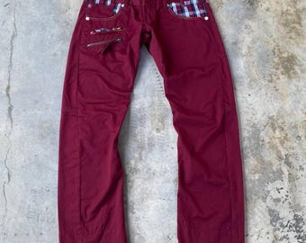 JAPANESE BRAND Men Cargo Bondage Zipper Memory Special W31x32" Straight Leg/Tornado Mart/Hysteric Glamour/Men Jean Pant/Streetwear/Kapital